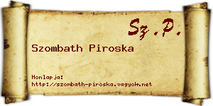 Szombath Piroska névjegykártya