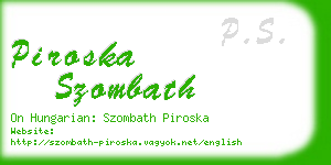 piroska szombath business card